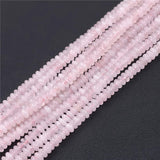 HAAMIIQII 2x4mm Natural Rose Quartz Rondelle Spacer Beads 150Pcs Flat Disk Stone Semi Precious Gemstone Loose Beads for Jewelry 