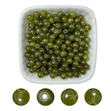 AEVORA 6mm Round Glass Beads for Jewelry Making, 900Pcs Glass Seed Beads for Bracelets, DIY Crafts (Olive Green)