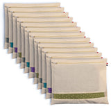 Cotton Saree Storage Bags Set Of 2, 16X14 Inch Large Clothes Organizer Covers With Zip Closure, Breathable Wardrobe Storage For 