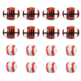 Elecrelive 20Pcs Baseball Rugby Porcelain Beads Sport Ball Ceramic Beads Sports Ceramic Charms for DIY Bracelets Earring Necklac