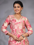 Anni Designer Women'S Rayon Blend Straight Printed Kurta With Pant (Nissu Pink-Nw_L_Pink_Large),Pink,L,,,