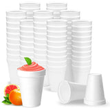12 Oz Disposable Foam Cups (100 Pack), White Foam Insulates Hot & Cold Beverages, Made in the USA, To-Go Cups - for Coffee, Tea,