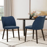 COLAMY Upholstered Dining Chairs Set of 2, Modern PU Leather Dining Room Kitchen Side Chair with Padded Seat and Wood Legs Resta