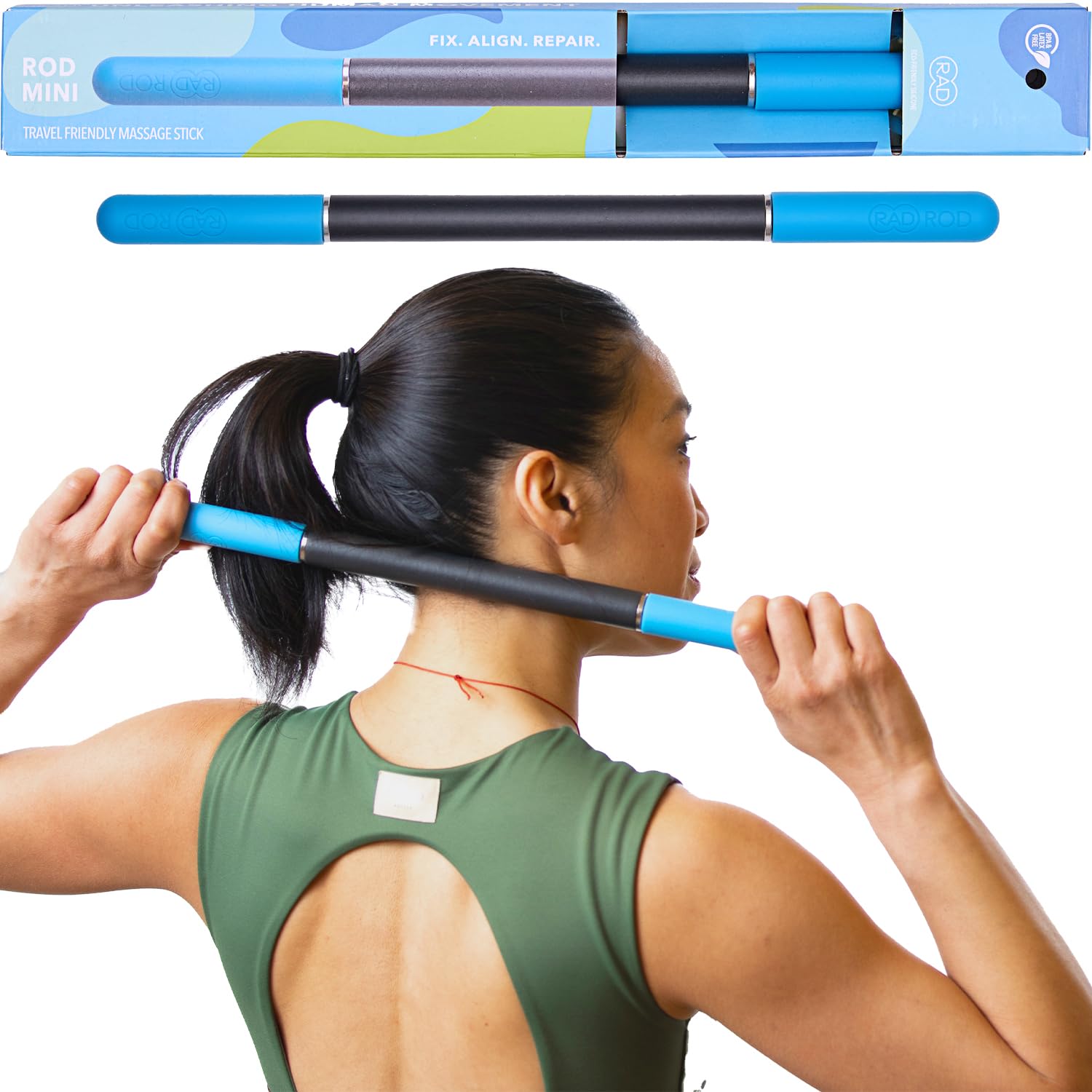 RAD Rod Mini Massage Roller Stick - Myofascial Release Roller for Legs, Shoulders, Neck, Back, Arm - Muscle Roller for Athletes 
