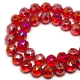 DIQIO 6mm Sparkle Faceted Round Loose Crystal Beads (94-100pcs, Red AB)