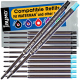 Jaymo Replacement for Waterman 834254/834264 Measures 4.4 in / 112 mm Long Ballpoint Pen Refill 6 Black + 6 Blue