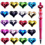 Eswala Focal Beads Bulk 40pcs Acrylic 3D UV Heart & Flower Beads Caps for Pens & Keychain Making Cute DIY Earrings & Necklace Je
