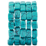 Natural Large Blue Turquoise Cube Stone Beads 8x11mm 38cm/str Loose Semi Gemstone Stone Square Beads for Making Bracelets Neckla
