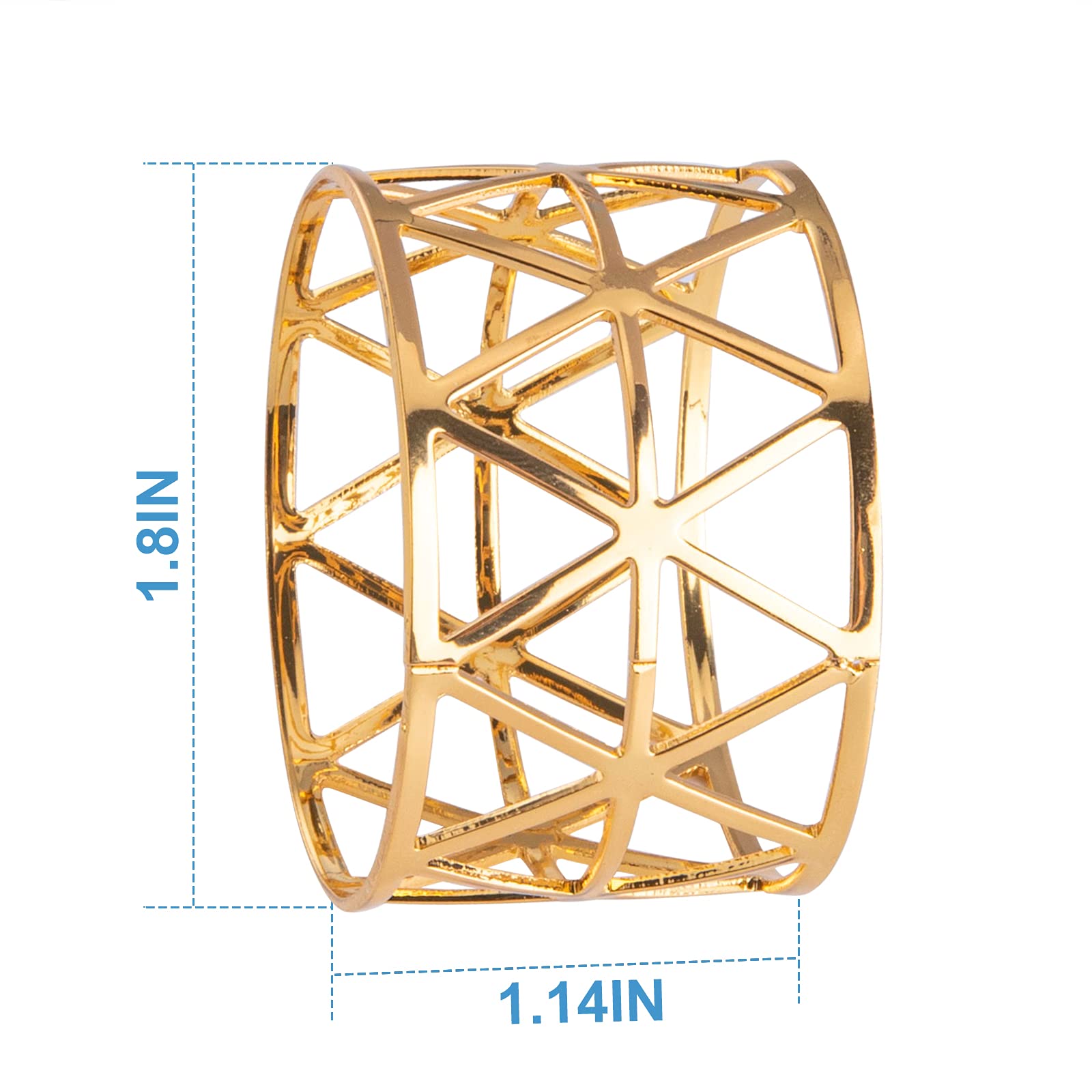 12PCS - Napkin Rings, Gold Napkin Rings Set of 12, Holiday Napkin Holders for Dining, Anniversary, Birthday, Christmas, Easter,