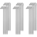 MySit 9 Tent Stakes, Metal Inflatable Stakes 30 Pack, Heavy Duty Galvanized Tent Stakes Metal, Tent Pegs Ground Trap Camping Sta