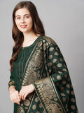 Gosriki Women'S Cotton Straight Kurta With Palazzo & Dupatta (Kpzd-Cot-10098-Green_M-Go_Green_Medium),Green,,B09P66GYLY
