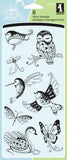 Inkadinkado Patterned Birds and Bugs Clear Stamp Set, 8pc