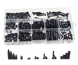 HVAZI 260pcs M3 Male Female Nylon Hex Spacer Standoff Screw Nut Assorted Kit (Black)