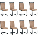 AZmac Modern Dining Chairs Set of 8,Armless Kitchen Chairs,Dining Room Chairs with Upholstered Padded Seat and Sturdy Black Legs