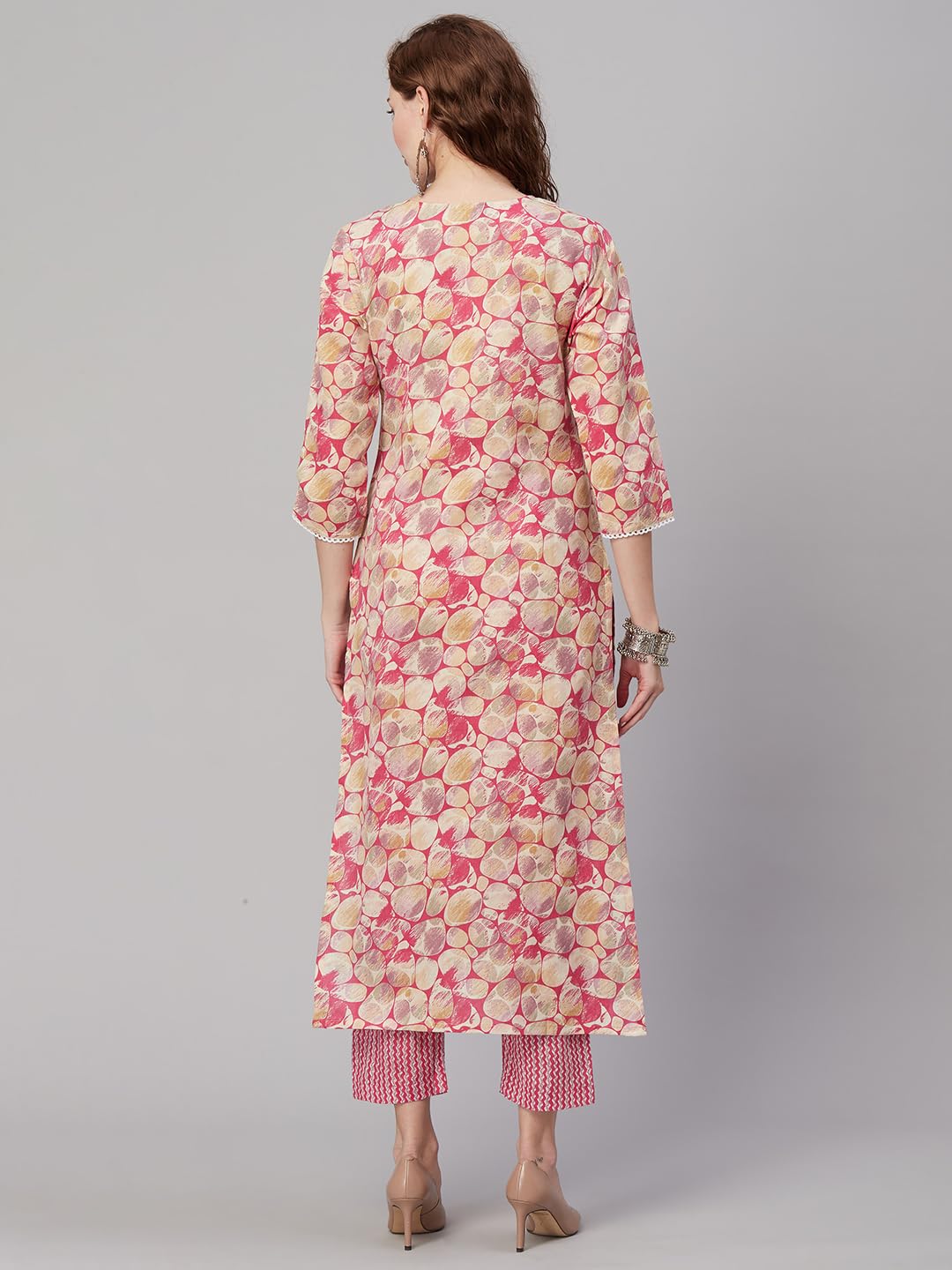 Anni Designer Women'S Rayon Blend Printed Straight Kurta With Pant (Patt-Wine_M_Wine_Medium),Wine,M,Rayon,Regular,Kurta