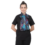 Cashmere Craft Women Pure Silk Blue Printed Scarf Stole 3Silbl38