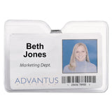 Advantus 75456 ID Badge Holder w/Clip, Horizontal, 4w x 3h, Clear, 50/Pack