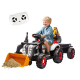 Okybaby 24V Kids Ride On Tractor Toy Electric Car for Kids with 4-in-1 Construction Attachments Excavator, Dump Truck & Bulldoze