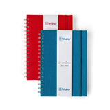 Kitabby Linen Series A5 Size WireOBound Spiral Notebook With Elastic Band Closure & Back Pocket 200 Pages 80Gsm Pape