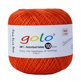 golo Crochet Thread Size10 Yarn for Hand Knitting Crochet Yarn Orange 221