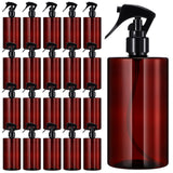 Hsei 20 Pcs 16 oz Amber Spray Bottles Empty Refillable Plastic Bottles with Trigger Sprayers Spray Water Container for Water Ess