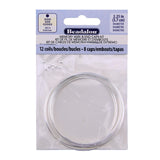 Beadalon Carbon Steel Memory Wire Kit, Round, Silver Plated Large Bracelet, Approx. 12 coils, Silver Plated 3 mm Memory Wire End