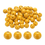 HARFINGTON 50pcs 20mm Orange Wood Beads 4.5mm Large Hole Round Wooden Loose Spacer Beads for Jewelry Making Necklace Bracelets D