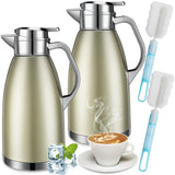 Tioncy 2 Pcs Thermal Coffee 78oz Insulated Carafe Hot Water Dispenser Stainless Steel Carafe for Hot Liquid Coffee Tea Milk with