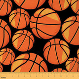 Basketball Fabric by The Yard,Realistic Style Balls Print Indoor Outdoor Fabric,Sports Theme Ball Game DIY Art Waterproof Fabric