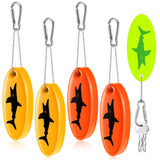Herdear 4 Pcs Boat Key Floating Keychain Glow in the Dark Foam Floating Boat Key Ring Waterproof Oval Keychain for Fishing Surfi