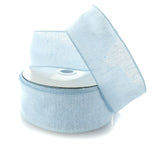 Ribbon Traditions 2.5 Wired Burlap Ribbon 305 Light Blue 25 Yards