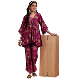 Libas Womens Printed Silk Blend Co-Ord Set For Women