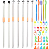 Artonezt Ultimate Knitting Needles & Accessories Set Aluminium Cold Headed Straight Pins (Sizes 612) With Locking Stitch Mark