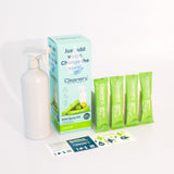 Cleanery Dish Spray Cleaner Starter Kit with Reusable Bottle + 4 Lime Refills; Makes 24oz each
