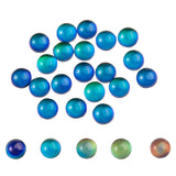 20 Pcs Round Glass Cabochon Mood Beads, Changing Color Mood Charm Pendent, Flat Back Loose Beads no Hole for Jewelry Making Orna