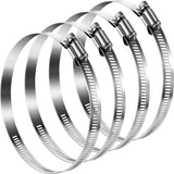 Boao 4 Pieces Adjustable 304 Stainless Steel Duct Clamps Hose Clamp (6 Inch)