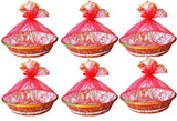 LIELA Decorative Gift Basket, 14 round Set of 6, for Diwali, Rakhi, Wedding, Navratri and any Occasions, pack variety of items