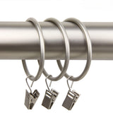 Rod Desyne 2 inch Curtain Rings w/Clip Satin Nickel