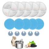 Cat Water Fountain Filter,Cat Fountain Filters Replacement for Round 2L/67oz Stainless Steel Pet Water Fountain,5 Set Pet Founta