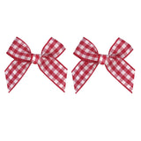 VIVIQUEN Gingham Craft Ribbon Bows Mini Checkered Ribbon Flowers Appliques for Sewing, Gift, DIY Craft, Wedding Decoration Ornam