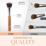 13 Bamboo Makeup Eye Brow Brushes Professional Set - Vegan & Cruelty Free - Eye shadow, Eyebrow, Eyeliner, Blending, Foundation,