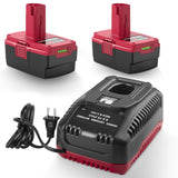 Stairlie 2 Pack 11098 19.2V 6Ah Replacement 140152004 Lithium & NiCd Battery Charger Combo Compatible with Craftsman 315.CH2030,
