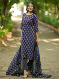 Libas Women'S Pure Cotton Kurta Set (366100R Blue M