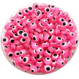 200pcs Evil Eye Beads for Bracelets Necklace Jewelry Making (8mm, HotPink)