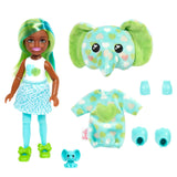 Barbie Cutie Reveal Chelsea Small Doll, Jungle Series Elephant Plush Costume, 7 Surprises Include Mini Pet & Color Change
