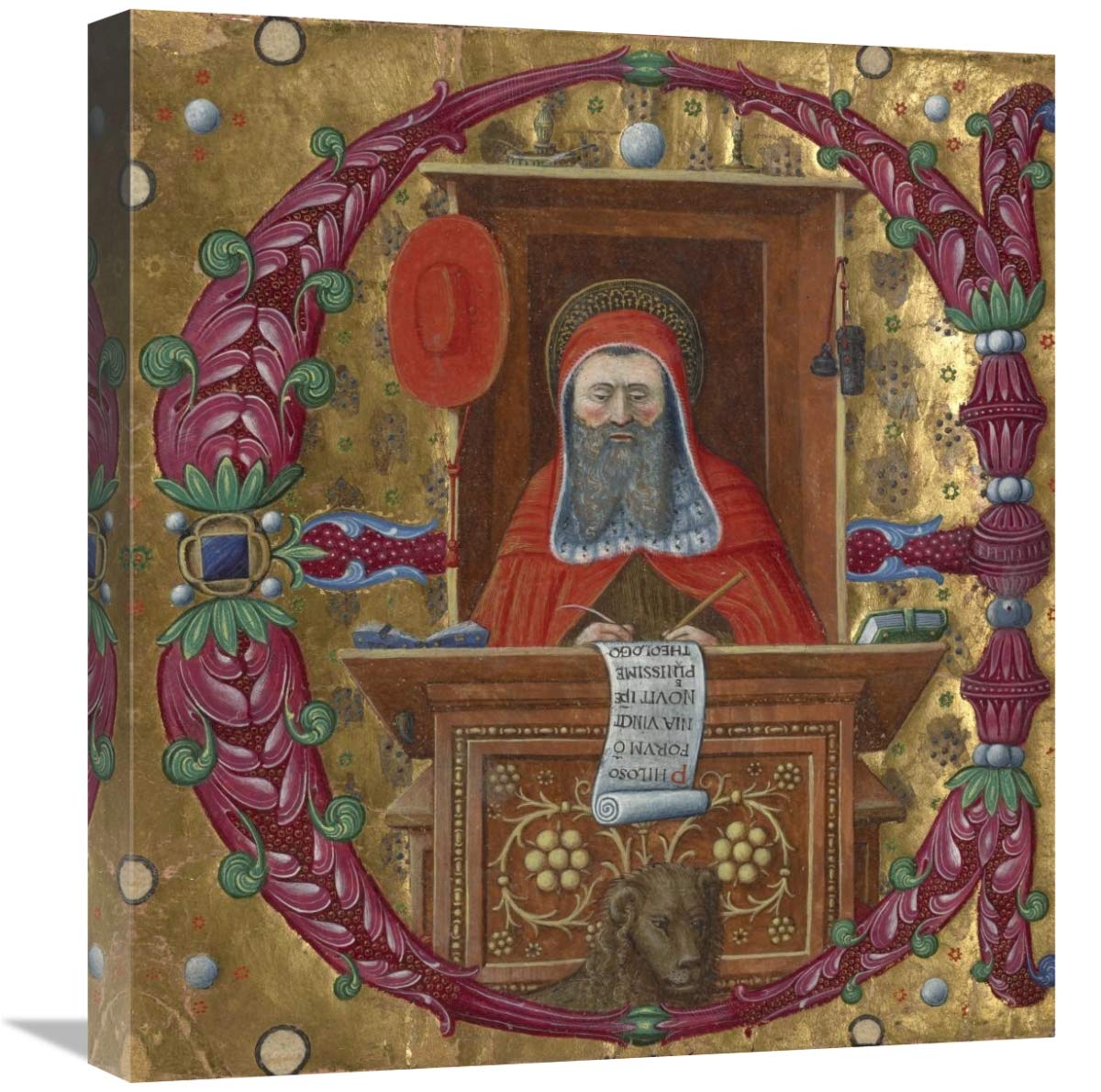 Initial E: Saint Jerome In His Study-Canvas Art-19.8X22