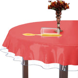 XFasten Round Plastic Table Cloth Cover 70 Inches 0.3mm Thick Waterproof Clear Plastic Tablecloth Protector, Non-Yellowing Plast