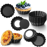 Gejoy 32 Pcs Mini Tart Pans 3 Inch with Removable Bottom Nonstick Quiche Pan Egg Tart Molds for Baking Small Tart Pan Reusable B