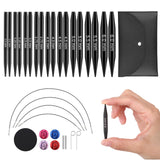 Guclud Interchangeable Circular Knitting Needle Set, 2Inch Shorties Knitting Needles Sizes Us 2.5, 3, 4, 5, 6, 7, 8, 9, 10 With