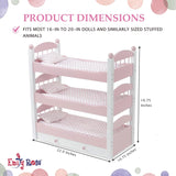 Emily Rose Doll Clothes Triple Bunk Bed, 18 Inch Doll Bedroom Furniture 3 Single Stackable Beds, Wooden Doll Accessories Bunkbed